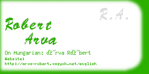 robert arva business card